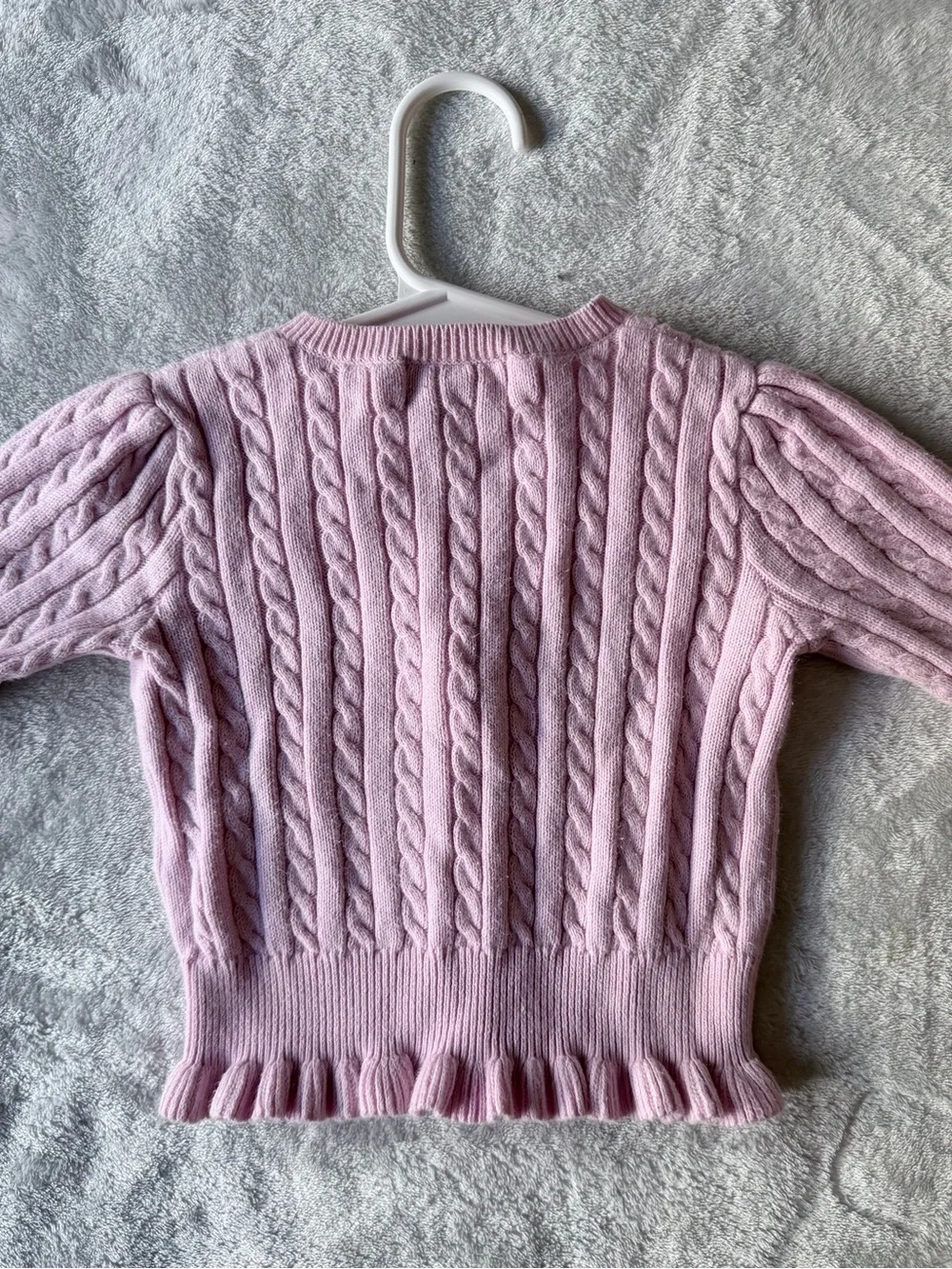 Ralph Lauren Pink Cable-Knit Baby Cardigan with Pony